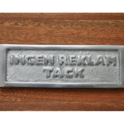 Aluminiumskylt, Ingen reklam tack
