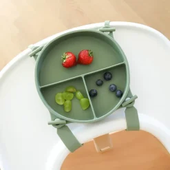 Barntallrik med sugpropp och spännband