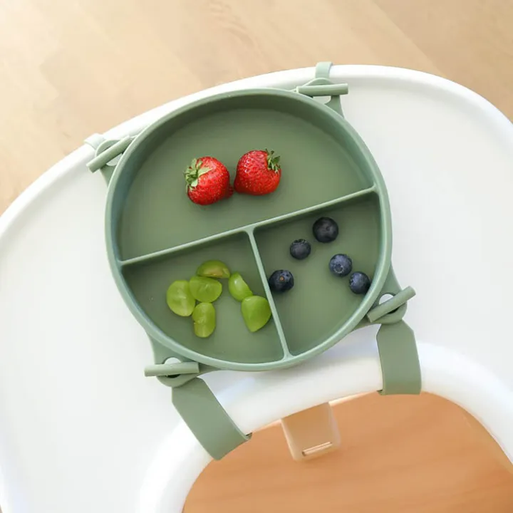 Barntallrik med sugpropp och spännband
