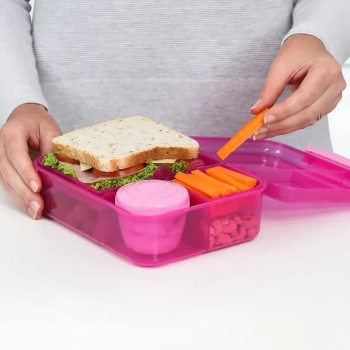 Bentobox med 5 fack och burk 1,65L, Sistema
