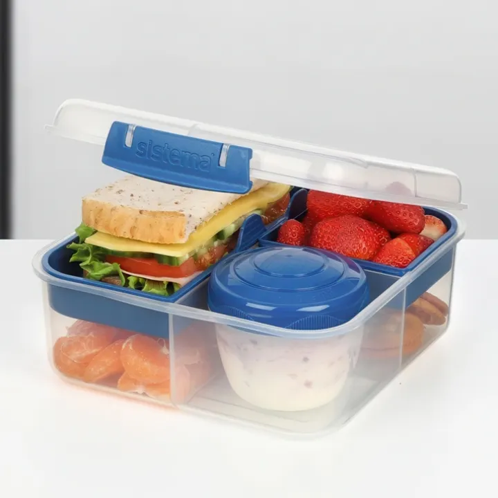 Bentolåda med 5 fack och burk 1,25L, Sistema