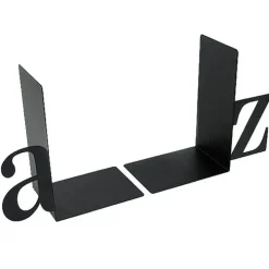 Bokstöd i metall, 2 st, BOOK ENDS A - Z, Svarta