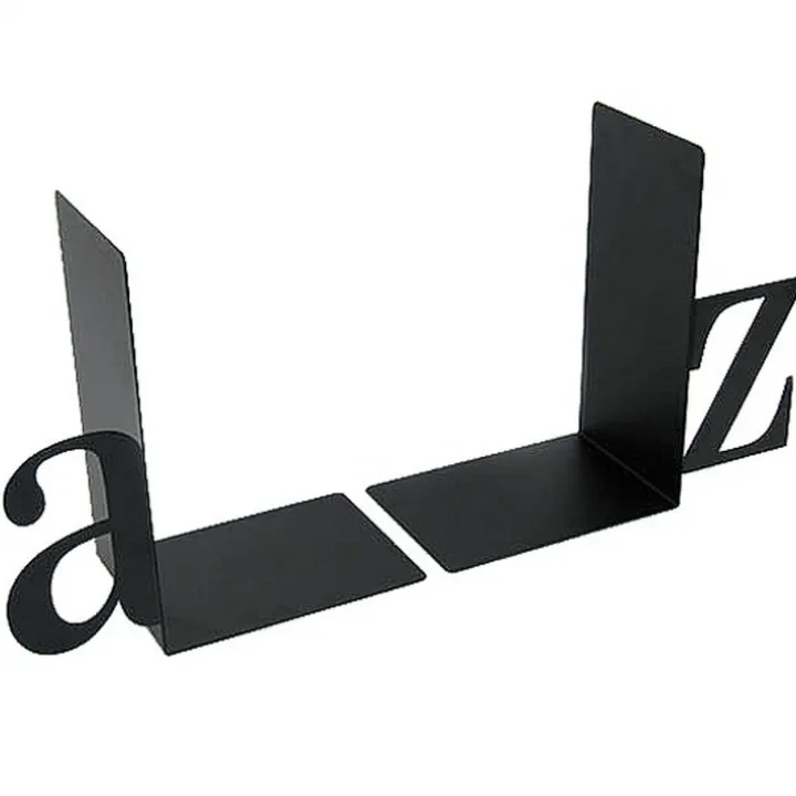 Bokstöd i metall, 2 st, BOOK ENDS A - Z, Svarta