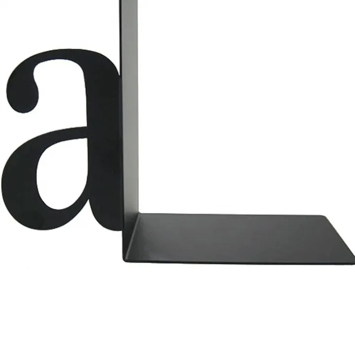 Bokstöd i metall, 2 st, BOOK ENDS A - Z, Svarta