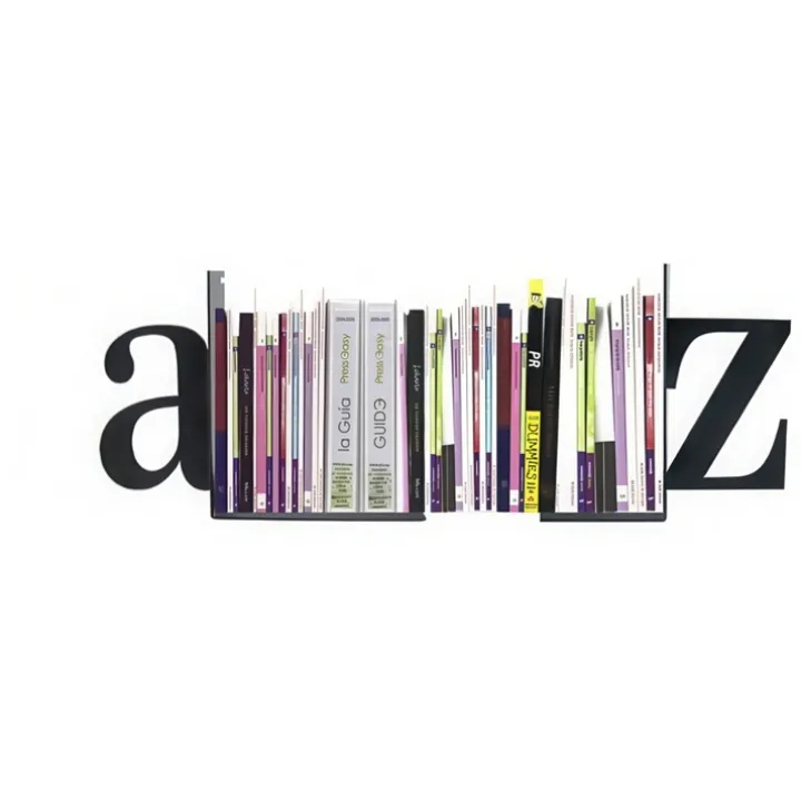 Bokstöd i metall, 2 st, BOOK ENDS A - Z, Svarta