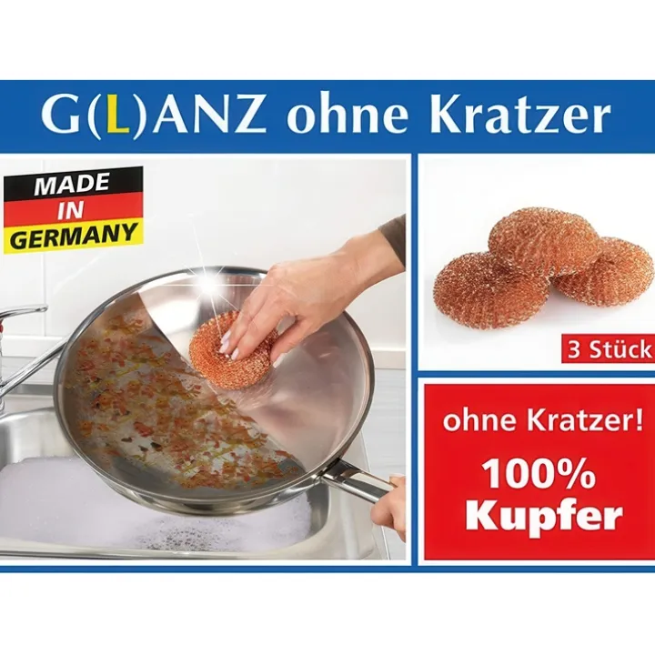 Disksvamp i koppar 3-pack