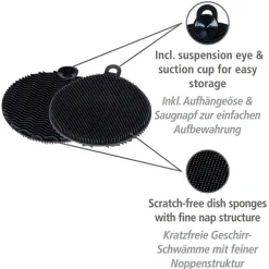 Disksvamp i silikon 2-pack, Svart