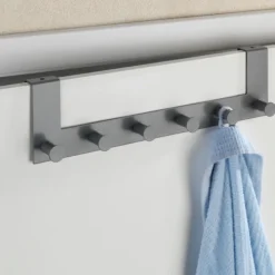 Dörrhängd kroklist 6 krokar, Grå