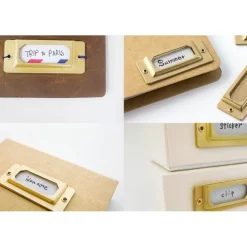 Etiketthållare i mässing 6-pack