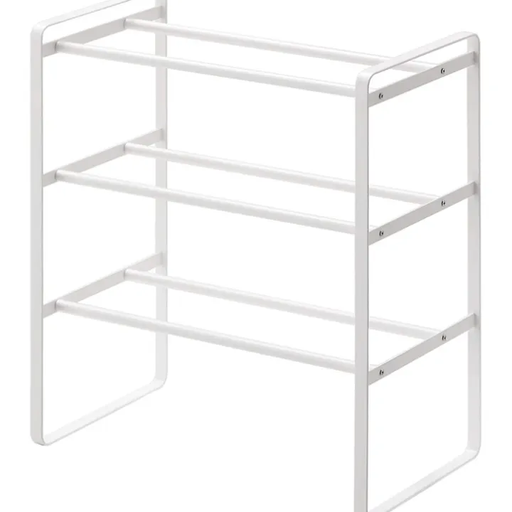 Expanderbar skohylla 3 hyllplan, 41-70cm, Yamazaki, Vit