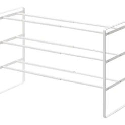Expanderbar skohylla 3 hyllplan, 41-70cm, Yamazaki, Vit