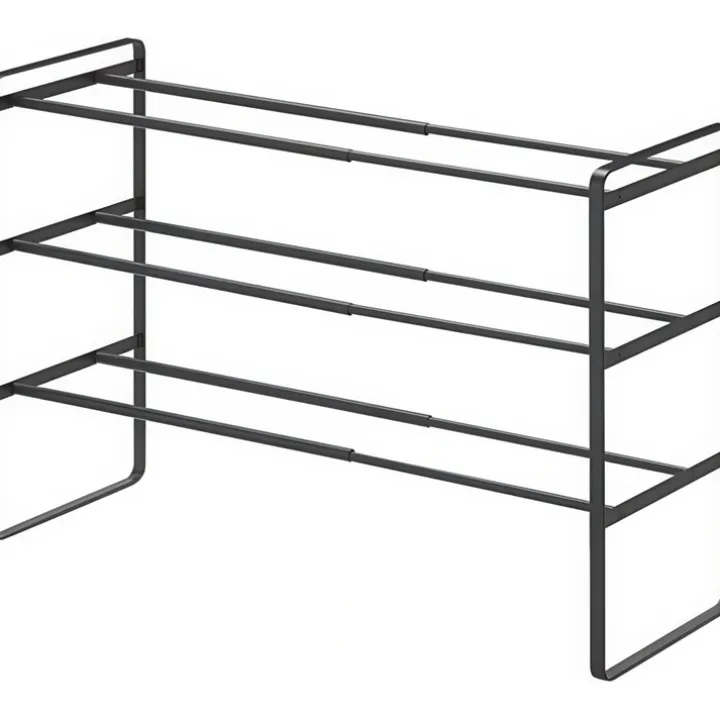 Expanderbar skohylla 3 hyllplan, 41-70cm, Yamazaki, Svart