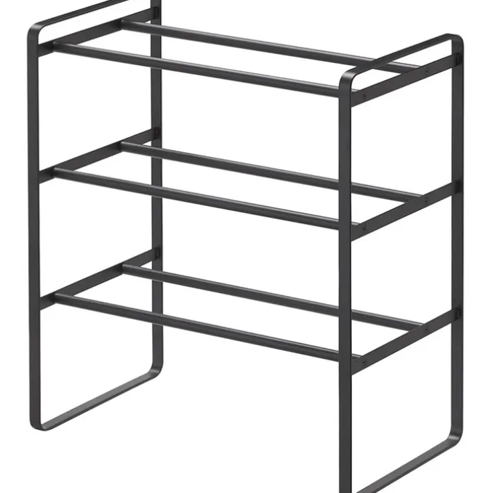 Expanderbar skohylla 3 hyllplan, 41-70cm, Yamazaki, Svart