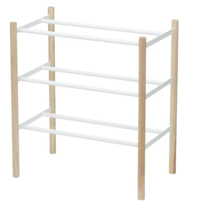 Expanderbar skohylla i trä och metall, 41-70cm, Yamazaki