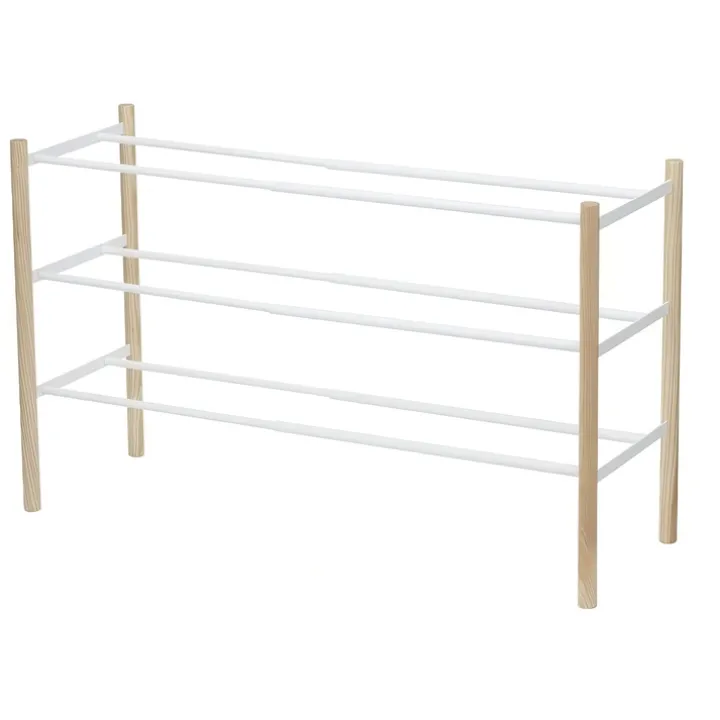 Expanderbar skohylla i trä och metall, 41-70cm, Yamazaki