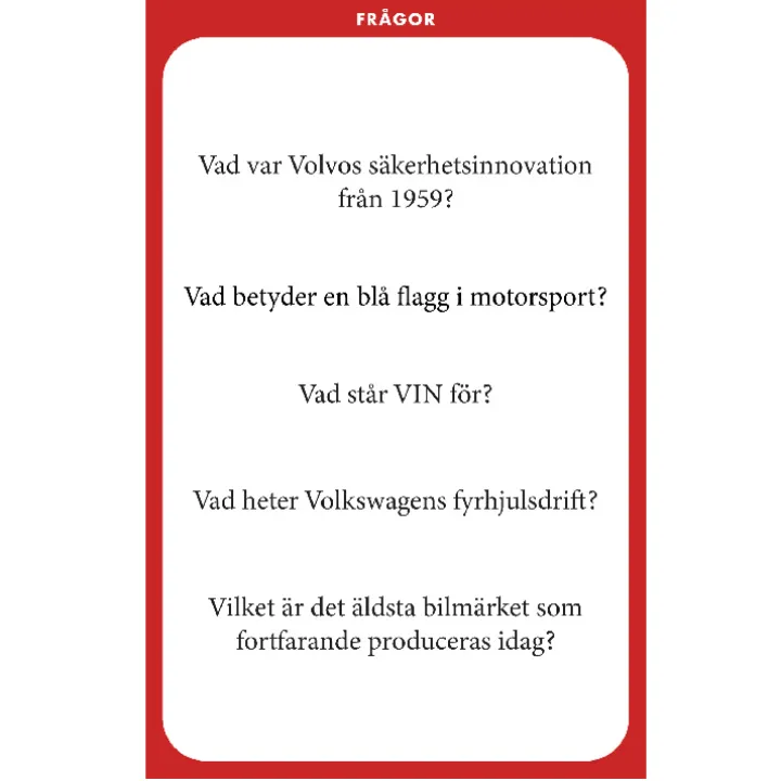 Frågesport om bilar