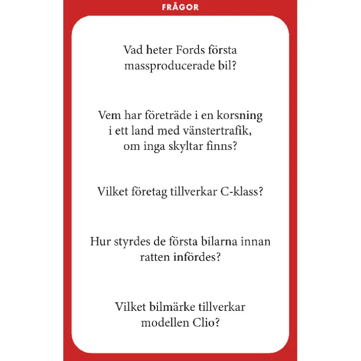 Frågesport om bilar