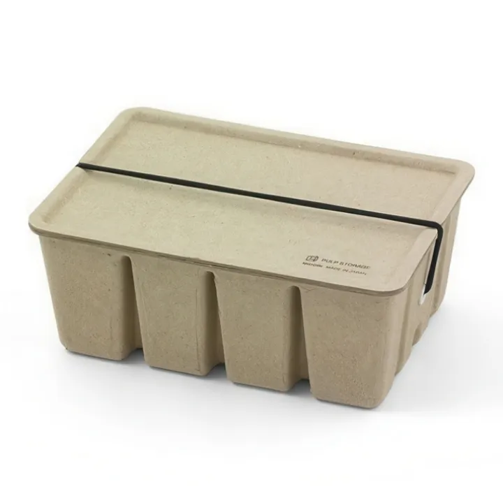 Förvaringsask i återvunnen papp, Beige