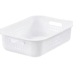 Förvaringskorg i återvunnen plast 6L, SmartStore, Vit
