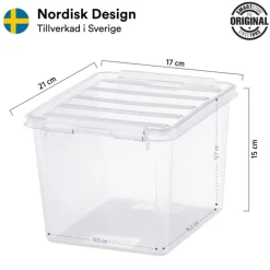 Förvaringslåda 3l, SmartStore, Klar/svart
