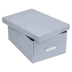 Förvaringslåda med etiketthållare, Karin canvas, Bigso