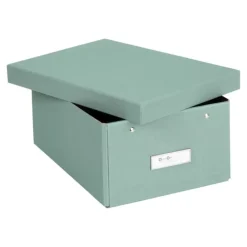 Förvaringslåda med etiketthållare, Karin canvas, Bigso