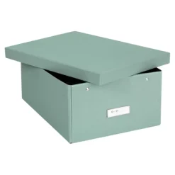 Förvaringslåda med etiketthållare, Katia canvas, Bigso, Grön