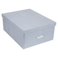 Förvaringslåda med etiketthållare, Katrin canvas, Bigso