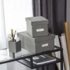 Förvaringslåda med etiketthållare, Kitty canvas, Bigso, Grå