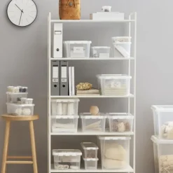 Förvaringslåda med lock 2L, SmartStore, Klar/vit