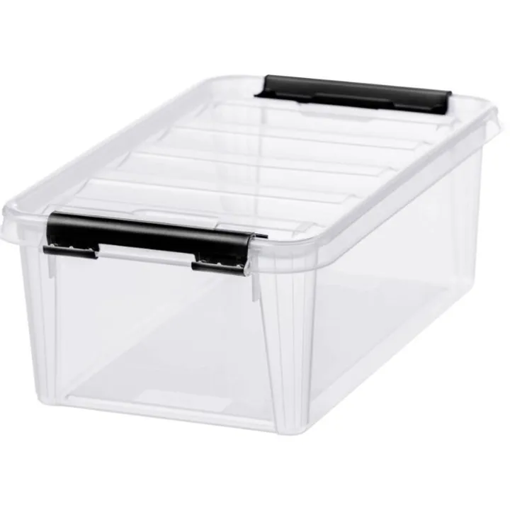Förvaringslåda med lock 4L, SmartStore, Klar/svart
