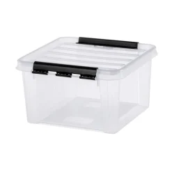 Förvaringslåda med lock 7L, SmartStore, Klar/svart