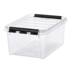 Förvaringslåda med lock 8L, SmartStore, Klar/svart