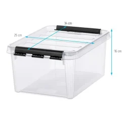 Förvaringslåda med lock 8L, SmartStore, Klar/svart