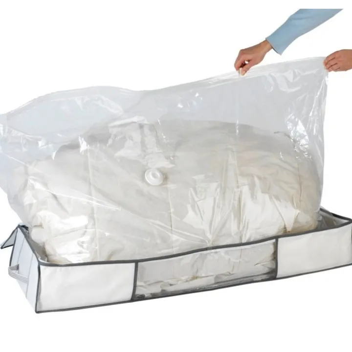 Förvaringslåda med vakuumpåse, 105x45x15cm, Vit