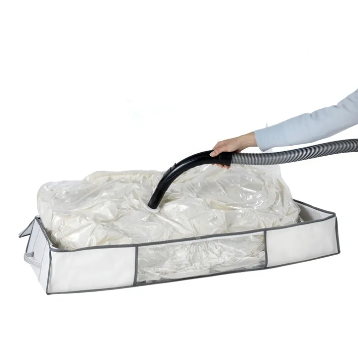 Förvaringslåda med vakuumpåse, 105x45x15cm, Vit