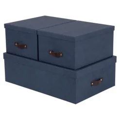 Förvaringslåda set om 3, Inge canvas, Bigso