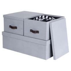 Förvaringslåda set om 3, Inge canvas, Bigso