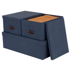 Förvaringslåda set om 3, Inge canvas, Bigso