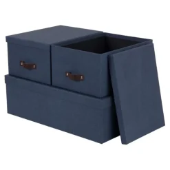 Förvaringslåda set om 3, Inge canvas, Bigso