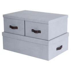 Förvaringslåda set om 3, Inge canvas, Bigso