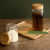 Glasburk med bambulock 0,45L, Pebbly