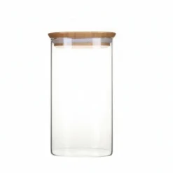 Glasburk med bambulock 1,4L, Pebbly