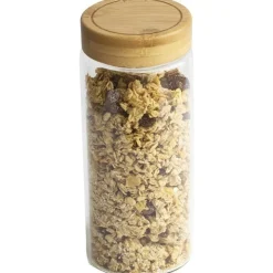 Glasburk med bambulock 0,65L, Pebbly