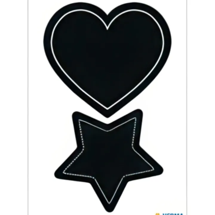 Griffel-Etiketter, HERMA LARGE HEART / STAR, 4 st, Svarta