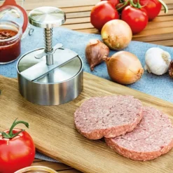 Hamburgerpress i rostfritt stål