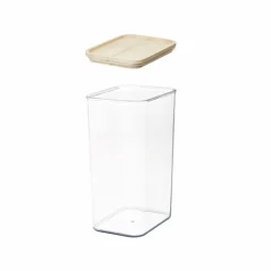 Hög förvaringsburk med trälock 3L, iDesign