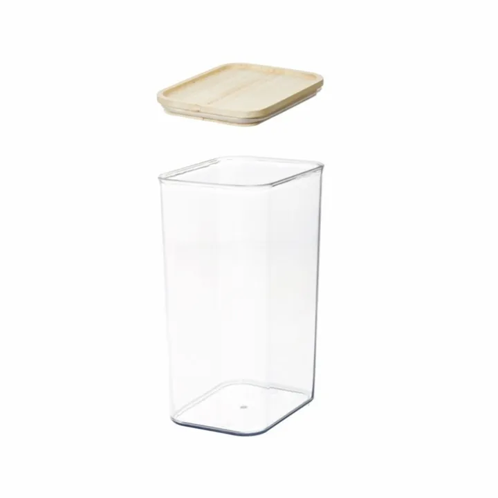 Hög förvaringsburk med trälock 3L, iDesign