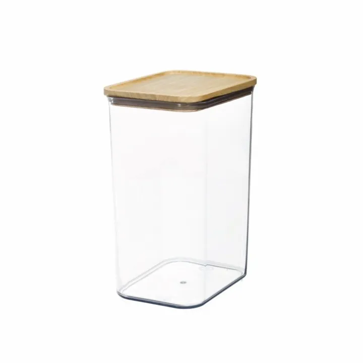 Hög förvaringsburk med trälock 3L, iDesign