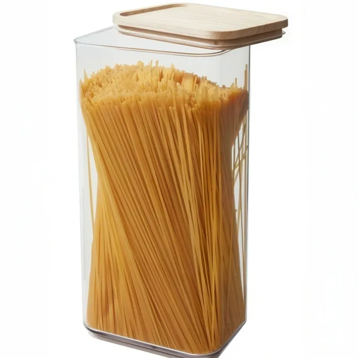 Hög förvaringsburk med trälock 4L, iDesign